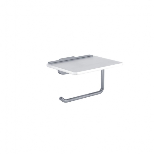 Asti Toilet Roll Holder with Glass Shelf- 52.404