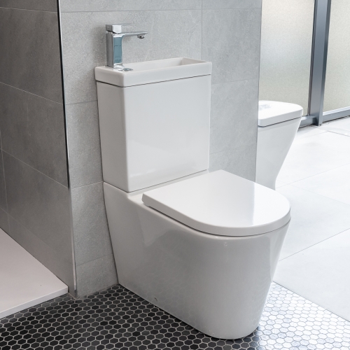 Combination Toilet & Sink - Fully Back To Wall, Includes Soft Close Seat - Tap Sold Separately