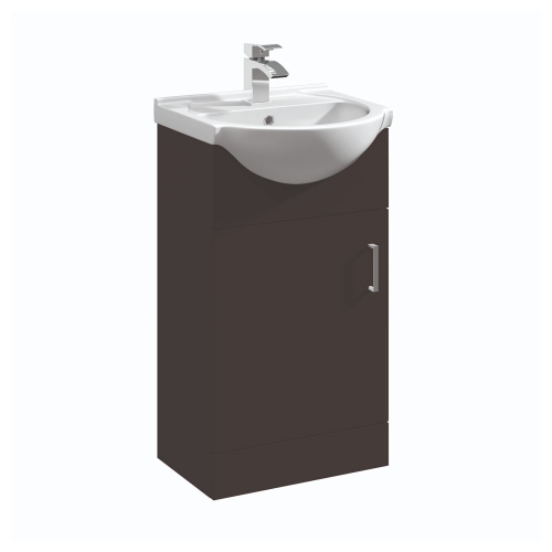 Black 450mm 1 Door Floor Standing With Basin - Oslo By Voda Design