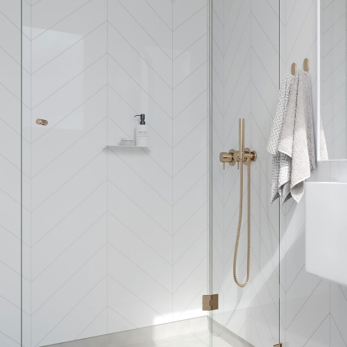 Fibo Urban - 2.4m x 0.6m Wall Panel - Denver White (Chevron) - Single