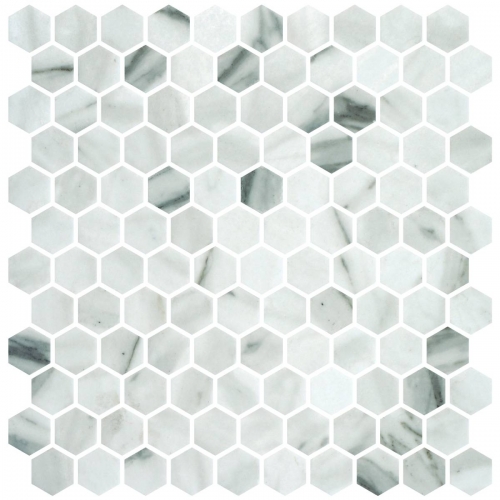 Hex Calacatta Matte Non Slip 30.1 x 29.0cm Mosaic Sheet