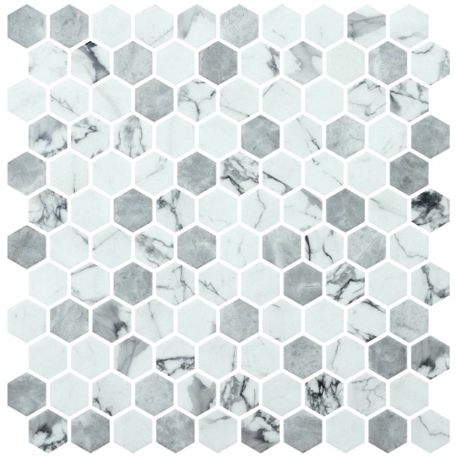Hex Misty Matte Non Slip 30.1 x 29.0cm Mosaic Sheet