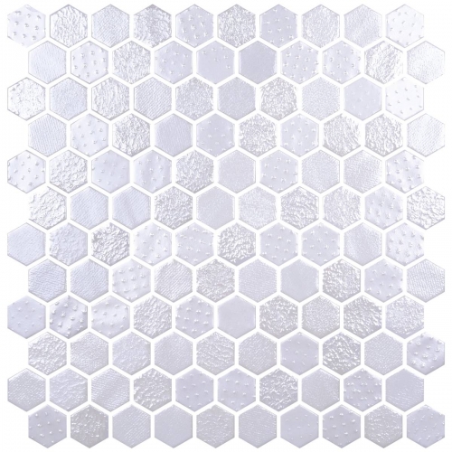Hex Metal White 30.1 x 29.0cm Mosaic Sheet