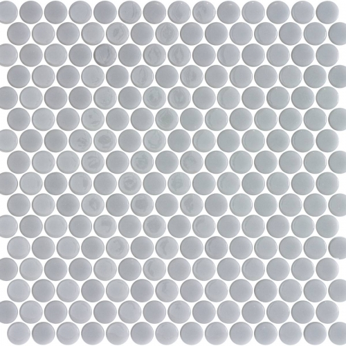 Penny Smooth Grey Matte Shiny 28.6 x 28.6cm Mosaic Sheet