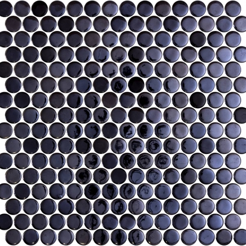 Penny Natureglass Opalo Black 28.6 x 28.6cm Mosaic Sheet