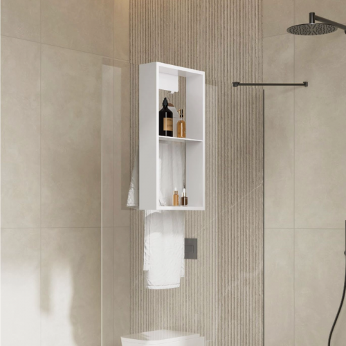 Voda Design 630mm x 330mm Hanging Shower Shelf - White