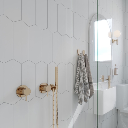 Fibo Urban - 2.4m x 0.6m Wall Panel - Denver White (Elongated Hexagonal) - Single