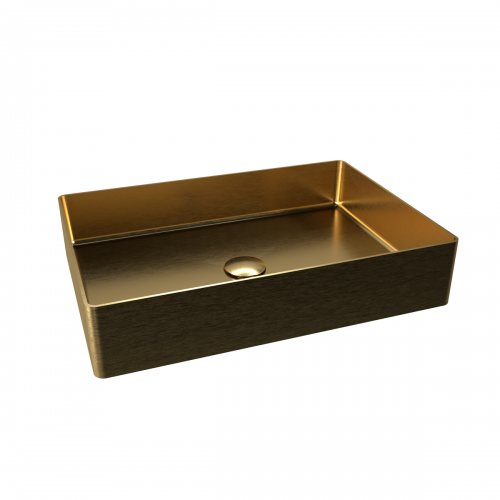 RAK Ingot Rectangular Countertop Basin Gold