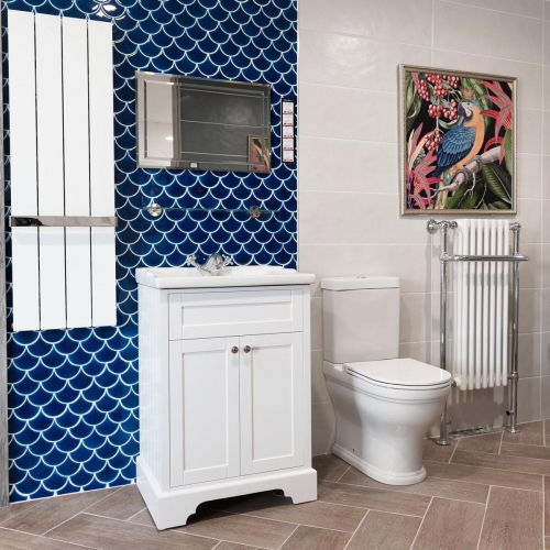 Traditional White Floorstanding Vanity, Tap & Toilet Bundle - VODASUITE31