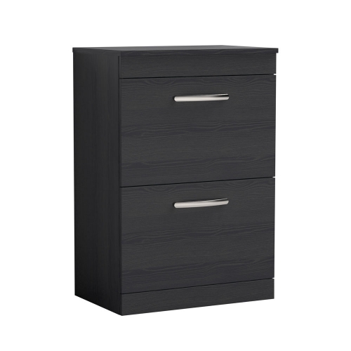 600mm FS 2-Drawer Vanity & Worktop - Charcoal Black (KOS007)