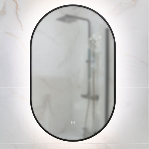 Tablet Black Frame 800mm x 500mm LED Mirror with Colour Change