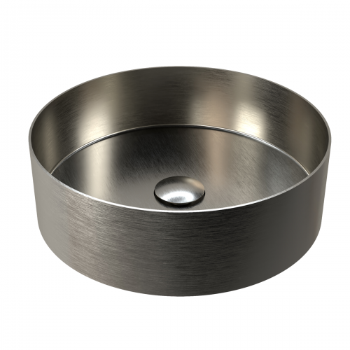 RAK Ingot Round Countertop Basin Includes Matching Waste Nickel