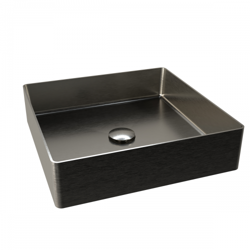 RAK Ingot Square Countertop Basin Includes Matching Waste Nickel