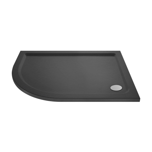 Slate Grey 1200x900mm LH Offset Quadrant Shower Tray - Jewel by Voda Design