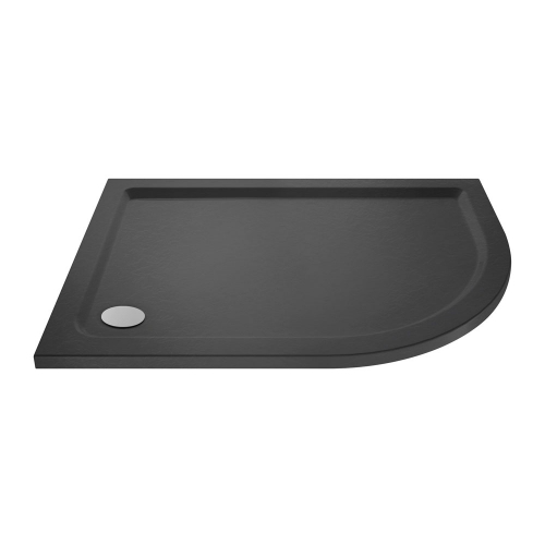 Slate Grey Offset Quadrant Shower Tray Right Hand 900x760mm - Jewel by Voda Design