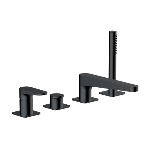 Rak Ischia 4 Hole Bath/Shower Mixer Black
