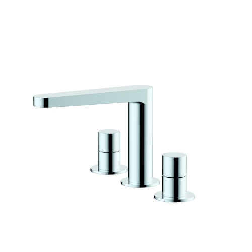 Rak Petit Round 3 Hole Basin Mixer Chrome