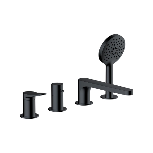 Rak Petit Round 4 Hole Bath/Shower Mixer Blk