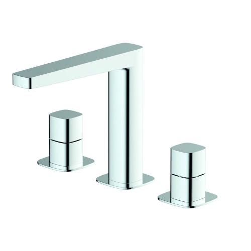 Rak Petit Square 3 Hole Basin Mixer Chrome