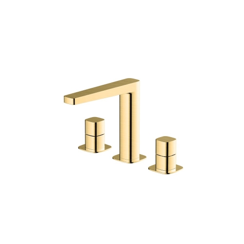 Rak Petit Square 3 Hole Basin Mixer Gold