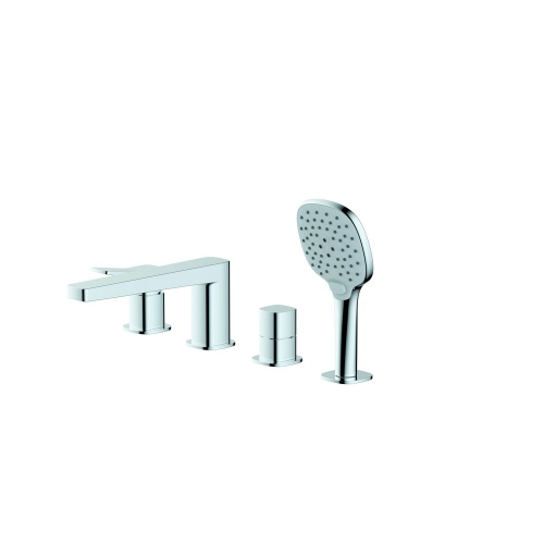 Rak Petit SQ 4 Hole Bath/Shower Mixer Chrome