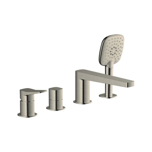 Rak Petit SQ 4 Hole Bath/Shower Mixer Nickel
