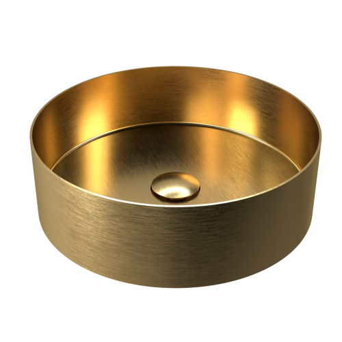 RAK Ingot Round Countertop Basin Includes Matching Waste Gold