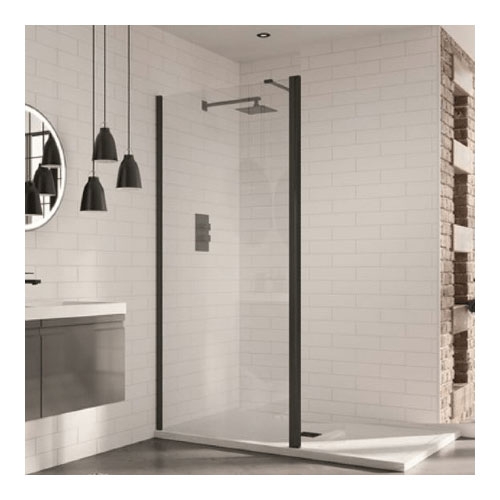 8mm Framed Wetroom Panel 800mm Including Black Or Brass Profile