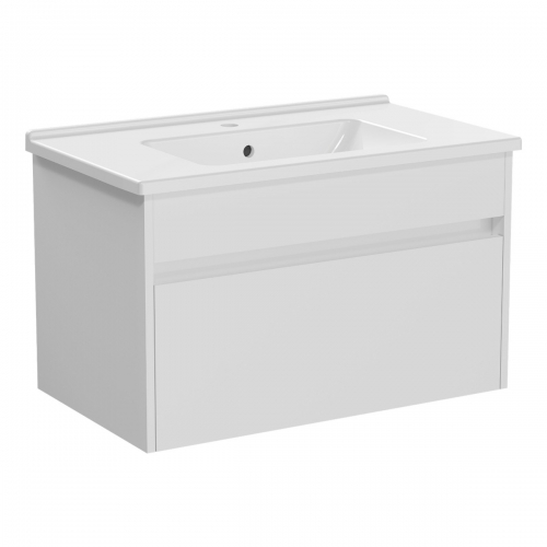 VitrA S50+ 80 cm 1 Drawer Unit & Washbasin White High Gloss