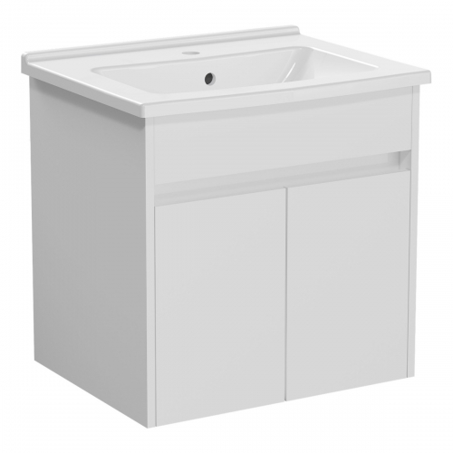 VitrA S50+ 60 cm with Doors Unit & Washbasin White High Gloss
