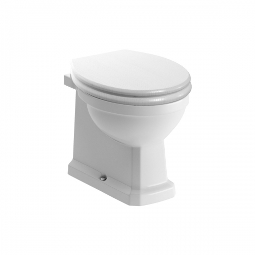 Series9 Back To Wall WC & Satin White Wood Effect Seat w/Br.Brass Finishes