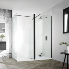 8mm Framed Wetroom Panel Including Black Profile