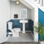 Traditional Toilet, 2 TH Basin & Taps Set - Cloakroom